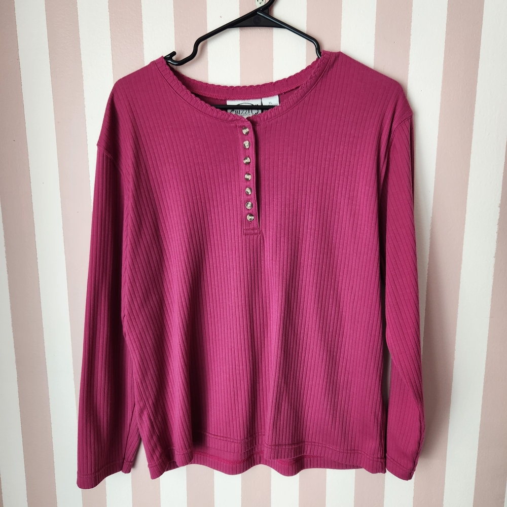 🏷Elegant Magenta Long Sleeve Top